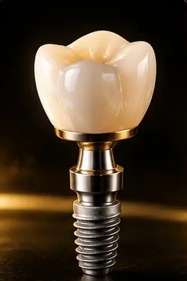 Dental implant, abutment and ceramic crown from the approved NONE32 treatment artwork